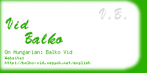 vid balko business card